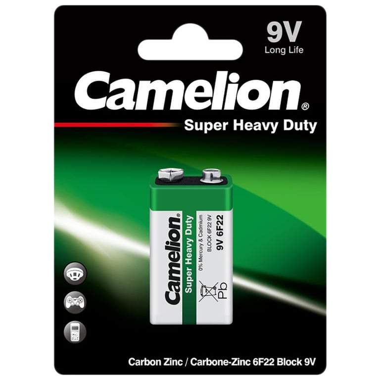 Батарейка Camelion Крона 6F22 9V Super Heavy Duty Green * 1 (6F22-SP1G) - фото 2