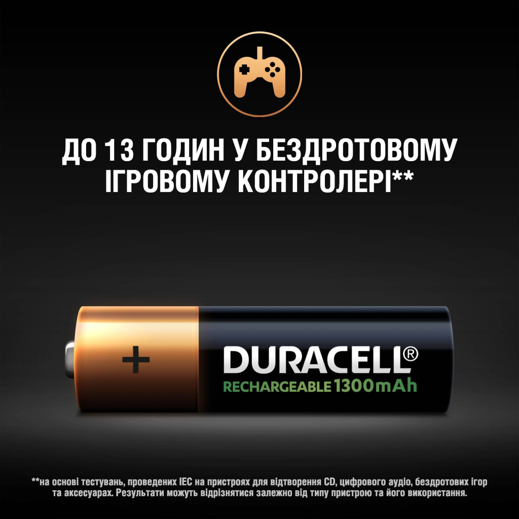 Акумулятор Duracell AA HR6 1300mAh * 4 (5007324) - фото 7 Акумулятор Duracell AA HR6 1300mAh * 4 (5007324) - фото 7