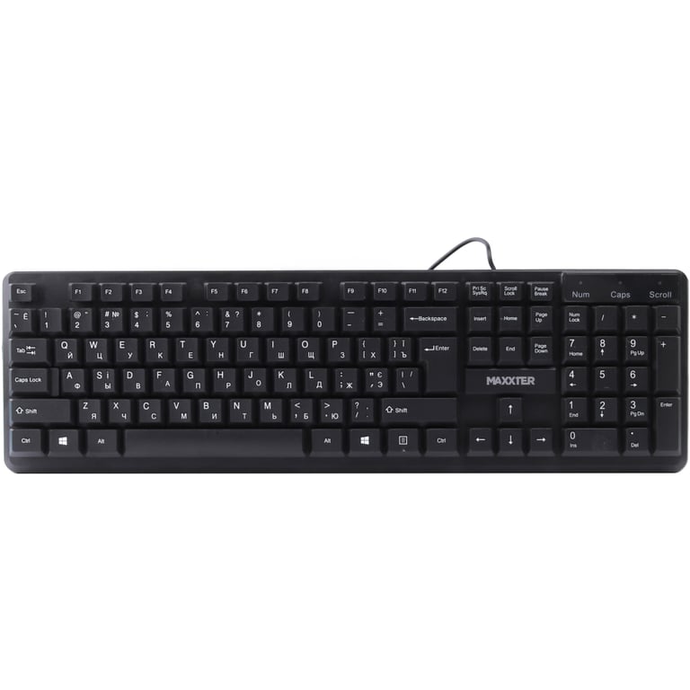 Клавіатура Maxxter KBM-U01-UA USB Black (KBM-U01-UA) - фото 1