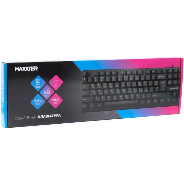 Клавіатура Maxxter KBM-U01-UA USB Black (KBM-U01-UA) - фото 3