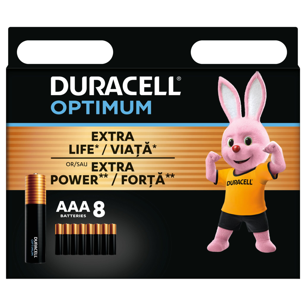 Батарейка Duracell Optimum AAA лужні 8 шт. в упаковці (5015602) - фото 1
