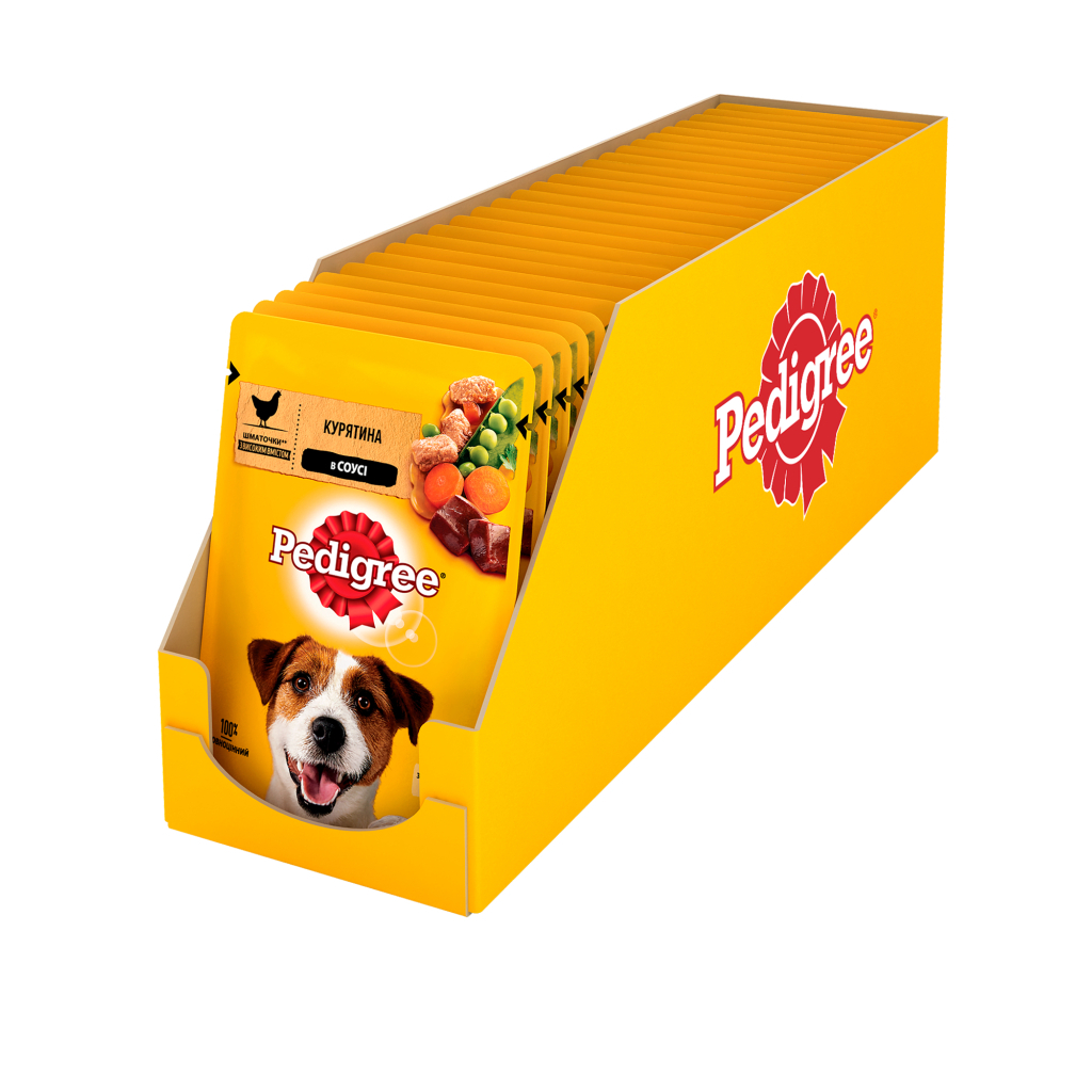 Вологий корм для собак Pedigree Курка та овочі в соусі 100 г (5900951017322) - фото 1 Вологий корм для собак Pedigree Курка та овочі в соусі 100 г (5900951017322) - фото 1