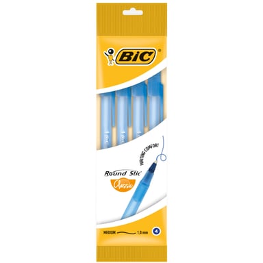 Ручка масляна Bic Round Stic, синя, 4шт в блістері (bc944176) - фото 1