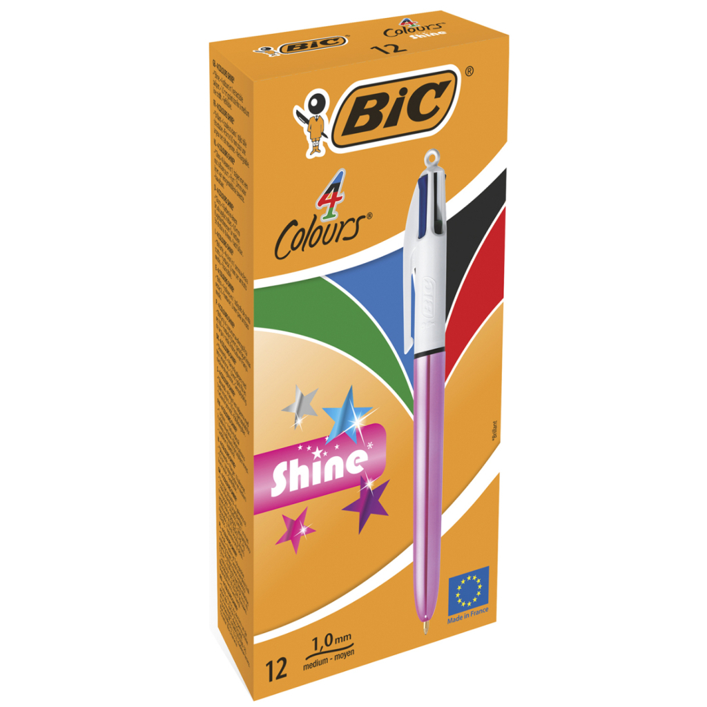Ручка масляна Bic 4 in 1 Colours Shine Pink рожева (bc982875) - фото 2 Ручка масляна Bic 4 in 1 Colours Shine Pink рожева (bc982875) - фото 2