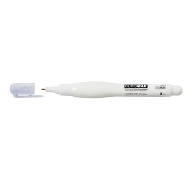 Коректор Buromax ручка 3 мл Jobmax, спиртова основа, металевий наконечник (BM.1050) - фото 1