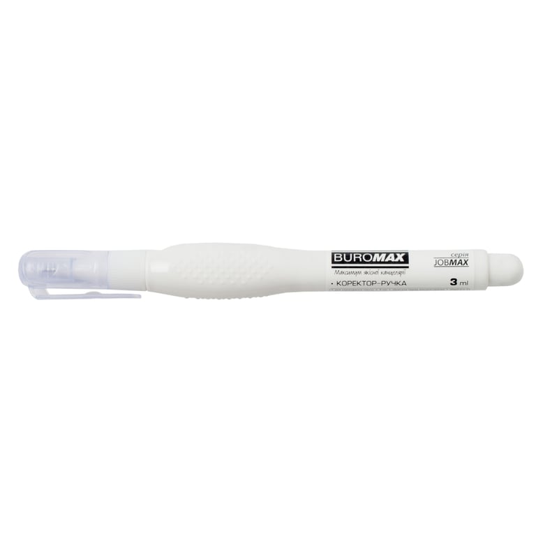 Коректор Buromax ручка 3 мл Jobmax, спиртова основа, металевий наконечник (BM.1050) - фото 2