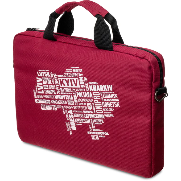 Сумка для ноутбука Vinga 15.6" NB1502 Burgundy, white print (NB1502UWBY) - фото 1