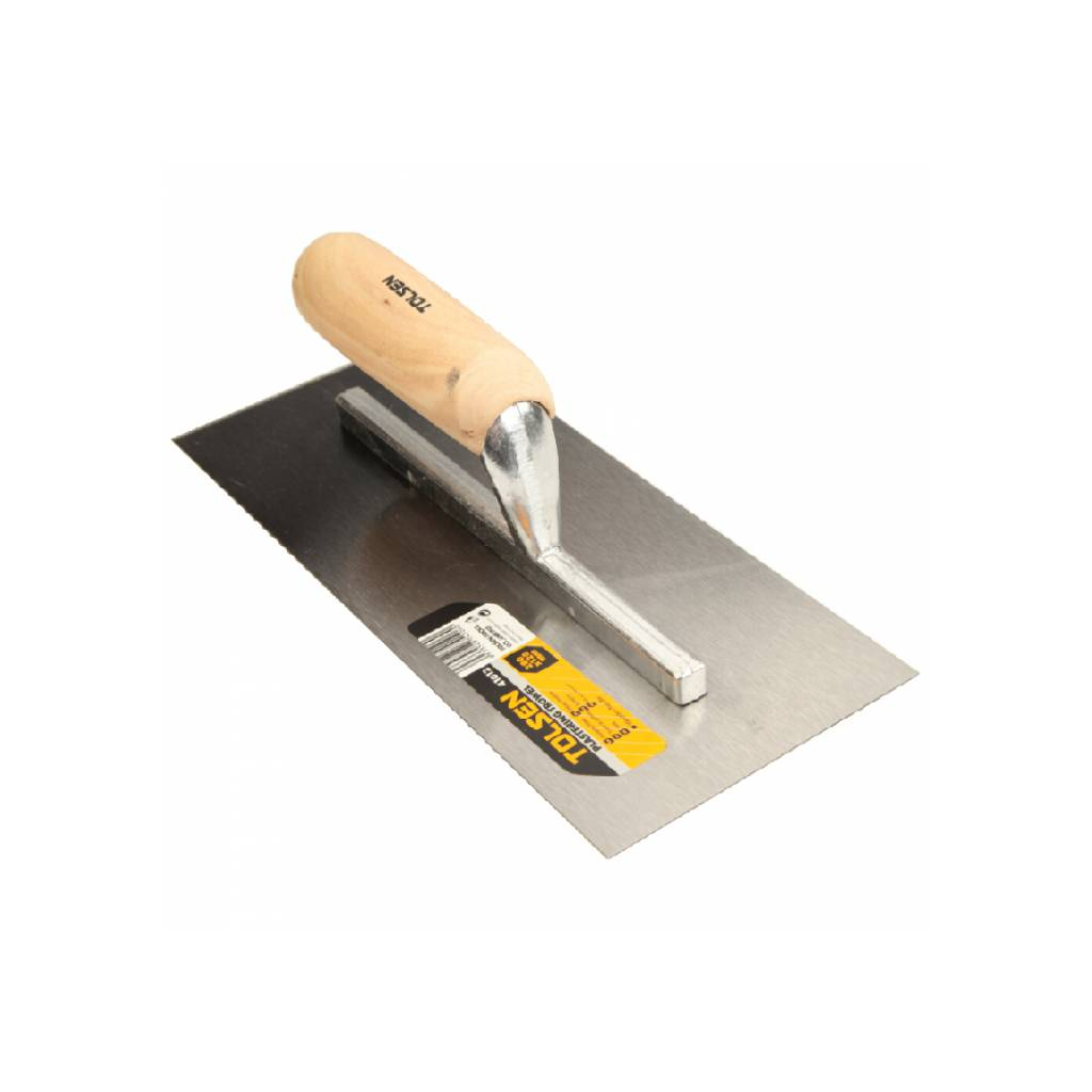 Затирка Tolsen сталева 280х120 мм дерев'яна ручка (41012) - фото 4 Затирка Tolsen сталева 280х120 мм дерев'яна ручка (41012) - фото 4