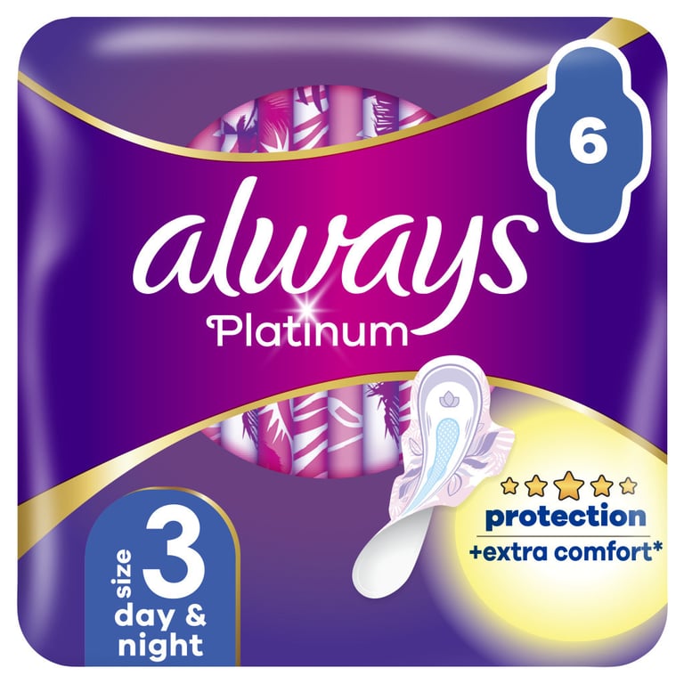 Гігієнічні прокладки Always Platinum Day&Night (Розмір 3) 6 шт. (8001090445032) - фото 1