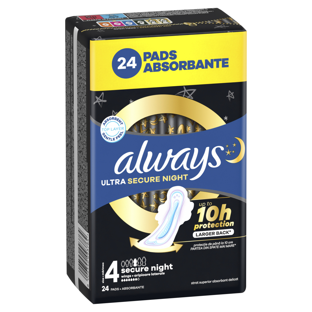 Гігієнічні прокладки Always Ultra Secure Night (Розмір 4) 24 шт. (8006540093764) - фото 2 Гігієнічні прокладки Always Ultra Secure Night (Розмір 4) 24 шт. (8006540093764) - фото 2