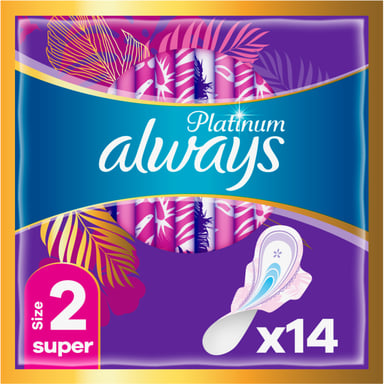 Гігієнічні прокладки Always Platinum Super (Розмір 2) 14 шт. (8001090444998)