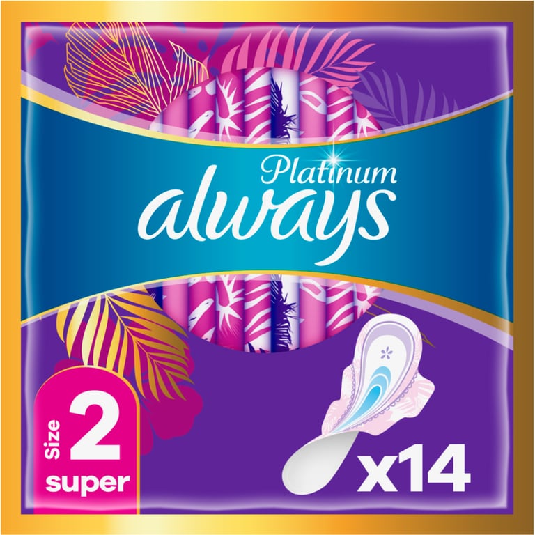 Гігієнічні прокладки Always Platinum Super (Розмір 2) 14 шт. (8001090444998) - фото 1