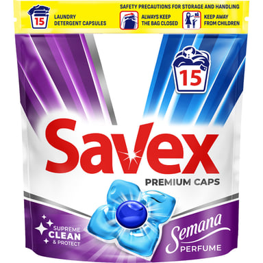 Капсули для прання Savex Premium Caps Semana Perfume 15 шт. (3800024046865) - фото 1