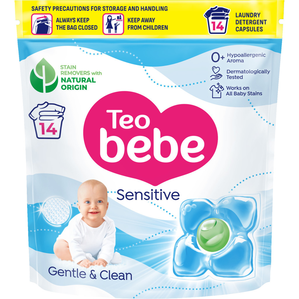 Капсули для прання Teo bebe Cotton Soft Сaps Sensitive 14 шт. (3800024045783) - фото 1