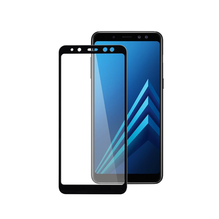 Скло захисне PowerPlant Full screen Samsung Galaxy A8+ (2018), Black (GL605439) - фото 1