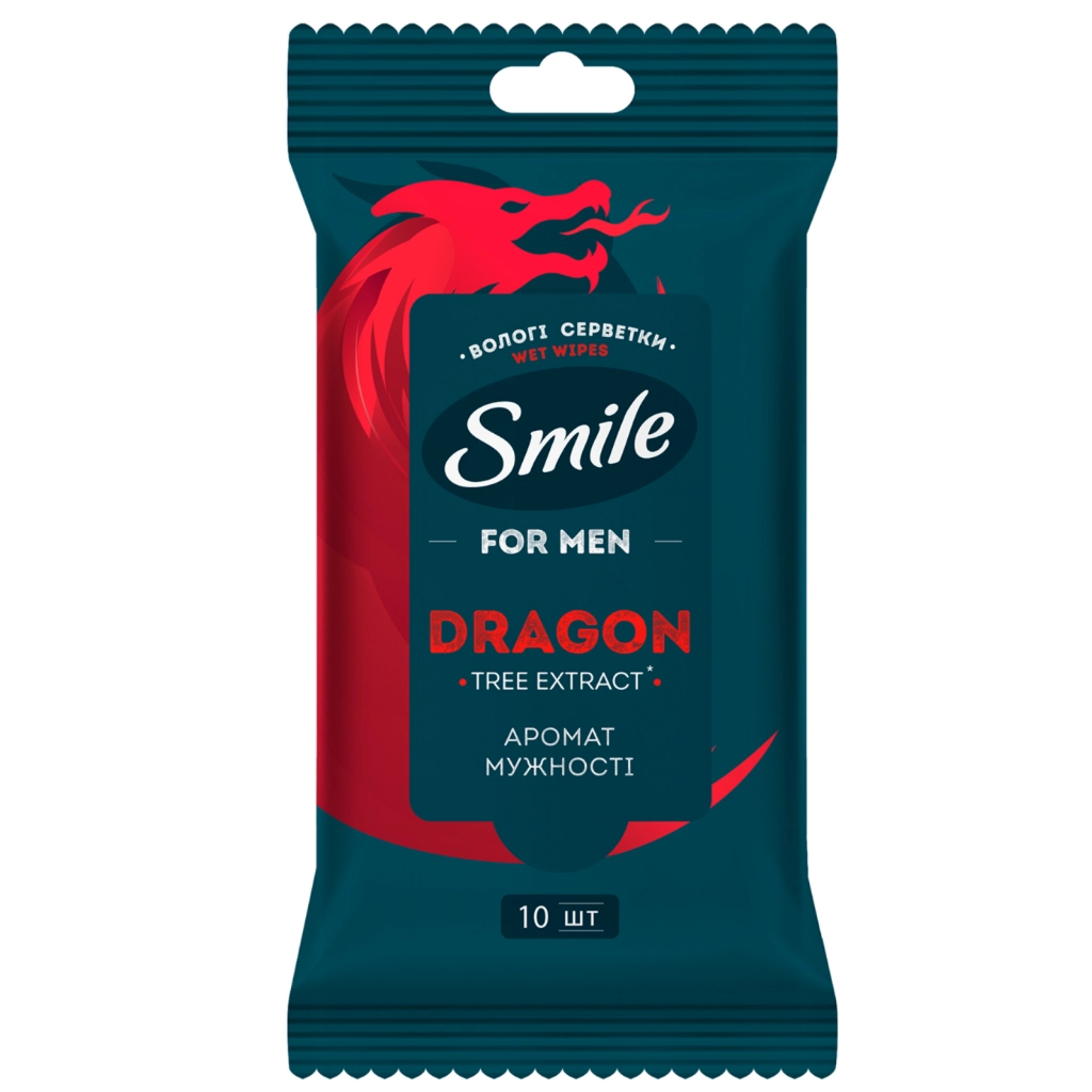 Вологі серветки Smile Men З екстрактом дерева дракона 10 шт. (4823071656923/4823071661965) Вологі серветки Smile Men З екстрактом дерева дракона 10 шт. (4823071656923/4823071661965)