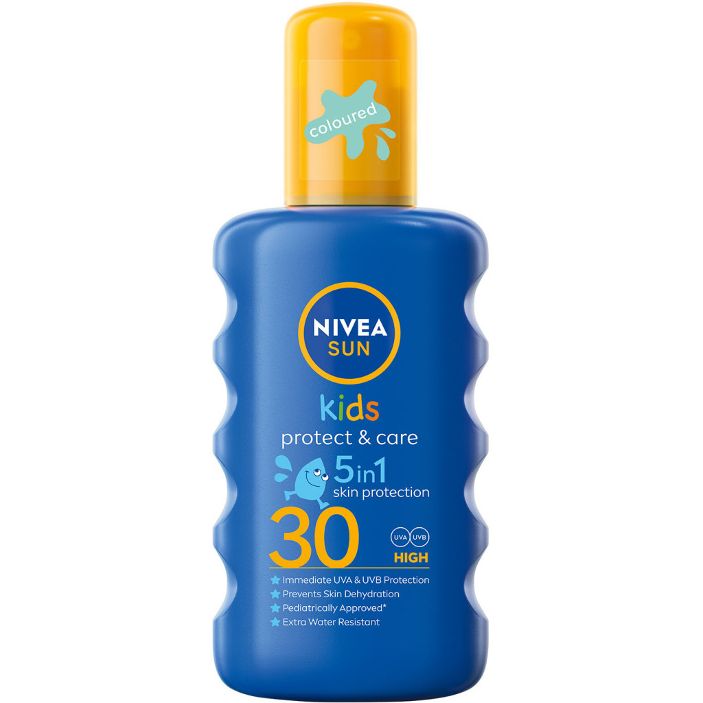 Засіб від засмаги Nivea Sun Kids Дитячий сонцезахисний спрей Захист та догляд SPF 30 200 мл (4005808854035/5900017067766) - фото 1