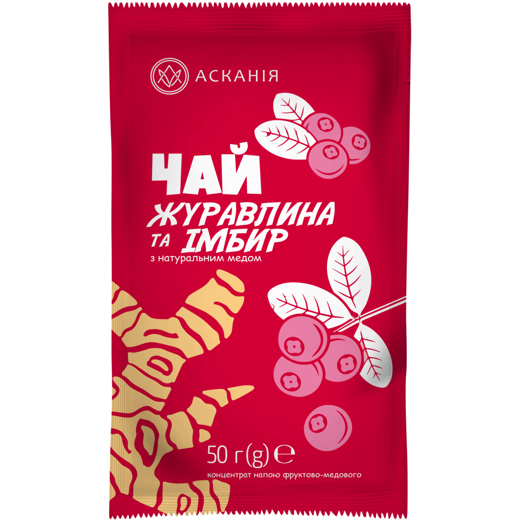 Чай Асканія Журавлина та імбир концентрований у саше 50 г (4820071645025) - фото 1 Чай Асканія Журавлина та імбир концентрований у саше 50 г (4820071645025) - фото 1