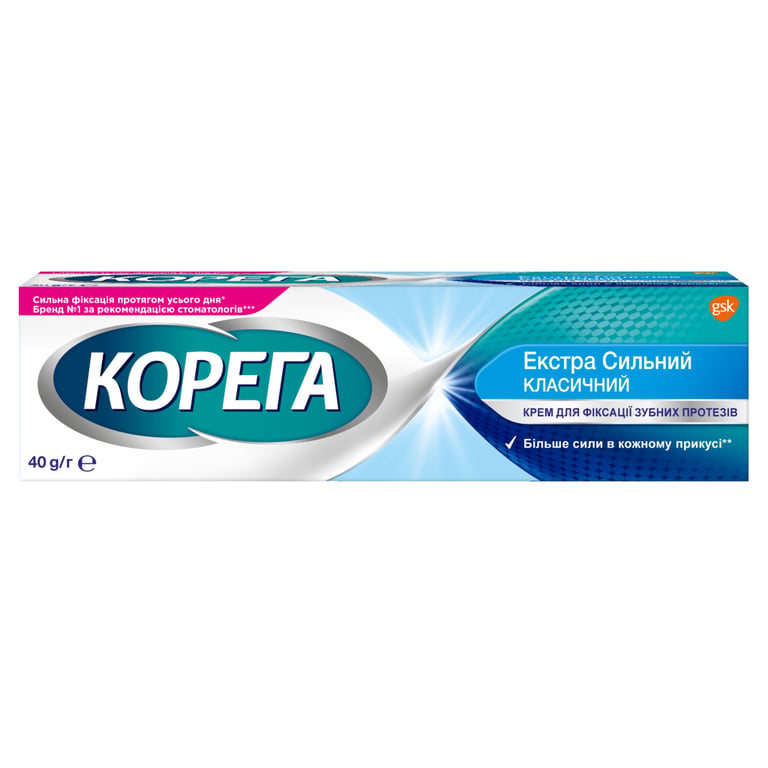 Крем для фіксації зубних протезів Corega Екстра сильний 40 г (4820127150145) - фото 1