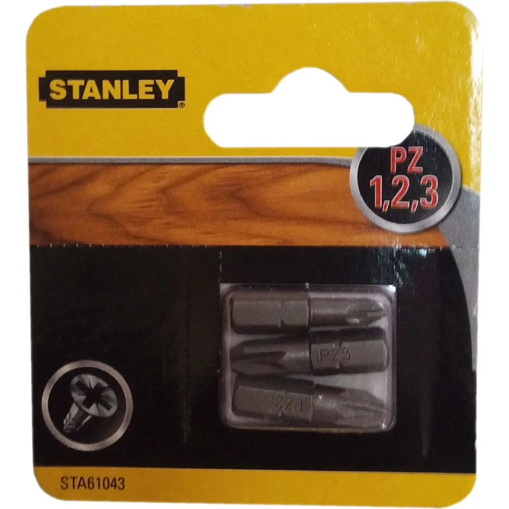 Набір біт Stanley Pozidriv, Pz1, Pz2, Pz3, L = 25 мм, 3 шт, блістер (STA61043) Набір біт Stanley Pozidriv, Pz1, Pz2, Pz3, L = 25 мм, 3 шт, блістер (STA61043)