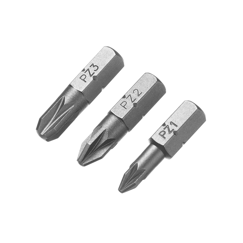 Набір біт Stanley Pozidriv, Pz1, Pz2, Pz3, L = 25 мм, 3 шт, блістер (STA61043) - фото 2 Набір біт Stanley Pozidriv, Pz1, Pz2, Pz3, L = 25 мм, 3 шт, блістер (STA61043) - фото 2