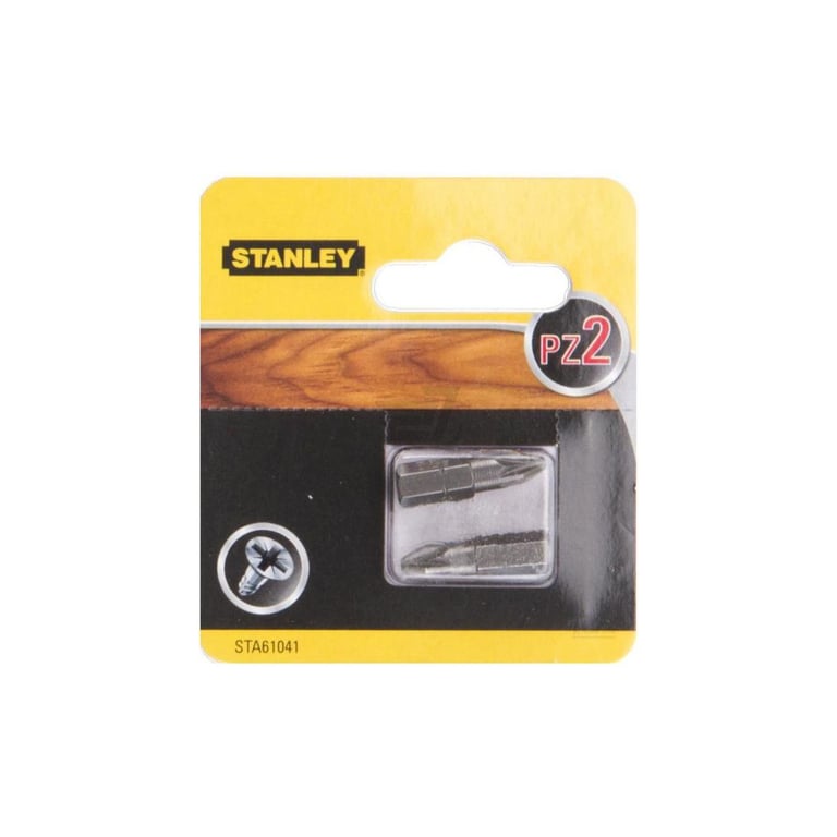 Набір біт Stanley Pozidriv, Pz2, L = 25 мм, 2 шт, блістер (STA61041) - фото 1