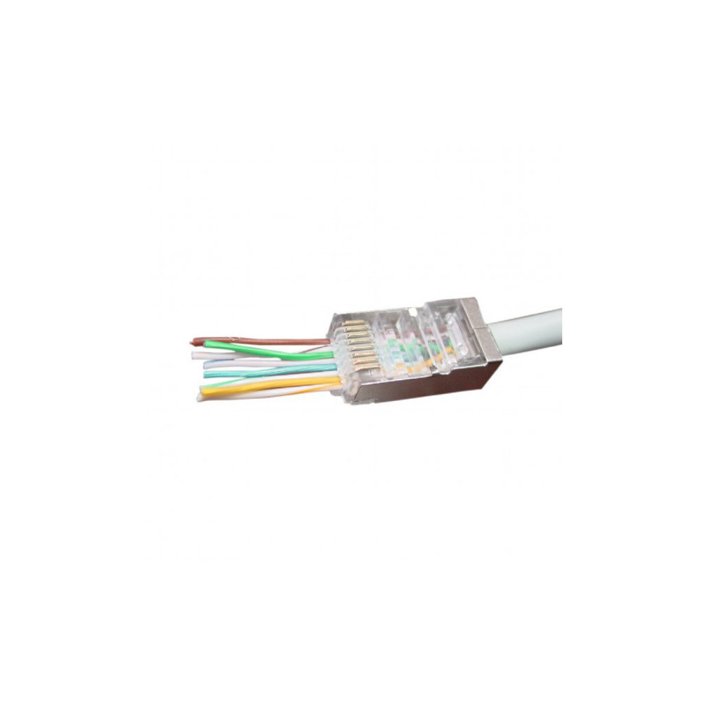 Конектор RJ45 cat.5e FTP 8P8C * 100 (наскрізні отв., позолоч. конт.) Cablexpert (LC-PTF-01/100) - фото 2 Конектор RJ45 cat.5e FTP 8P8C * 100 (наскрізні отв., позолоч. конт.) Cablexpert (LC-PTF-01/100) - фото 2