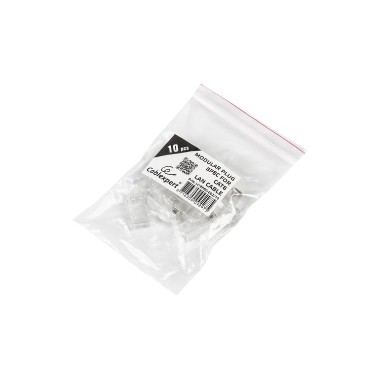 Конектор RJ45 cat.5e UTP 8P8C * 10 (позолоч. конт.) Cablexpert (LC-8P8C-001/10) - фото 2
