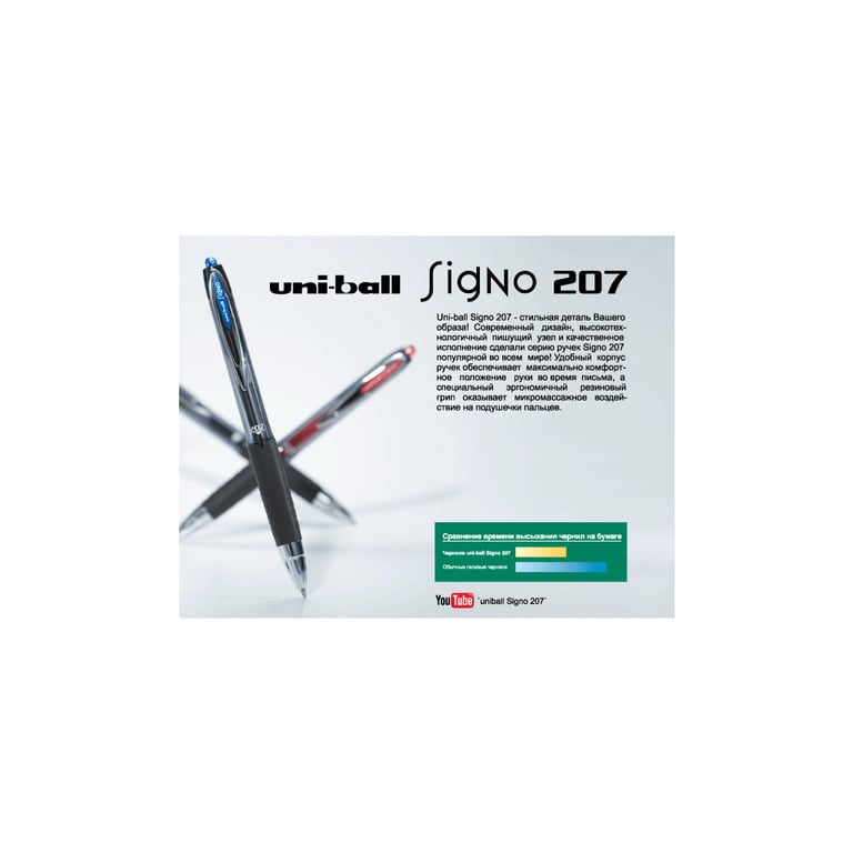 Ручка гелева UNI автоматична Signo 207 чорний 0,5 мм (UMN-207.(05).Black) - фото 4