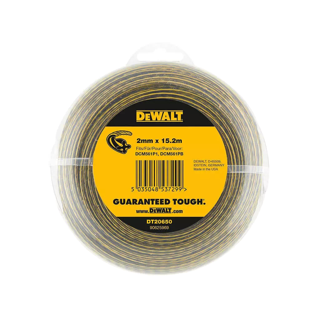 Жилка косильна DeWALT D=2.0 мм, 15 м, кручена (DT20650) - фото 1 Жилка косильна DeWALT D=2.0 мм, 15 м, кручена (DT20650) - фото 1