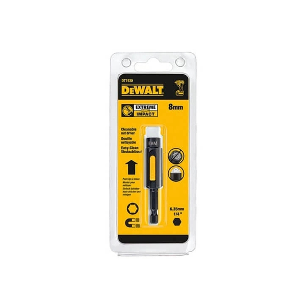 Головка магнітна DeWALT магнітна EXTREME 1/4 х 8 мм, шестигранна з магнітом, що рухається всередині (DT7430) - фото 2 Головка магнітна DeWALT магнітна EXTREME 1/4 х 8 мм, шестигранна з магнітом, що рухається всередині (DT7430) - фото 2