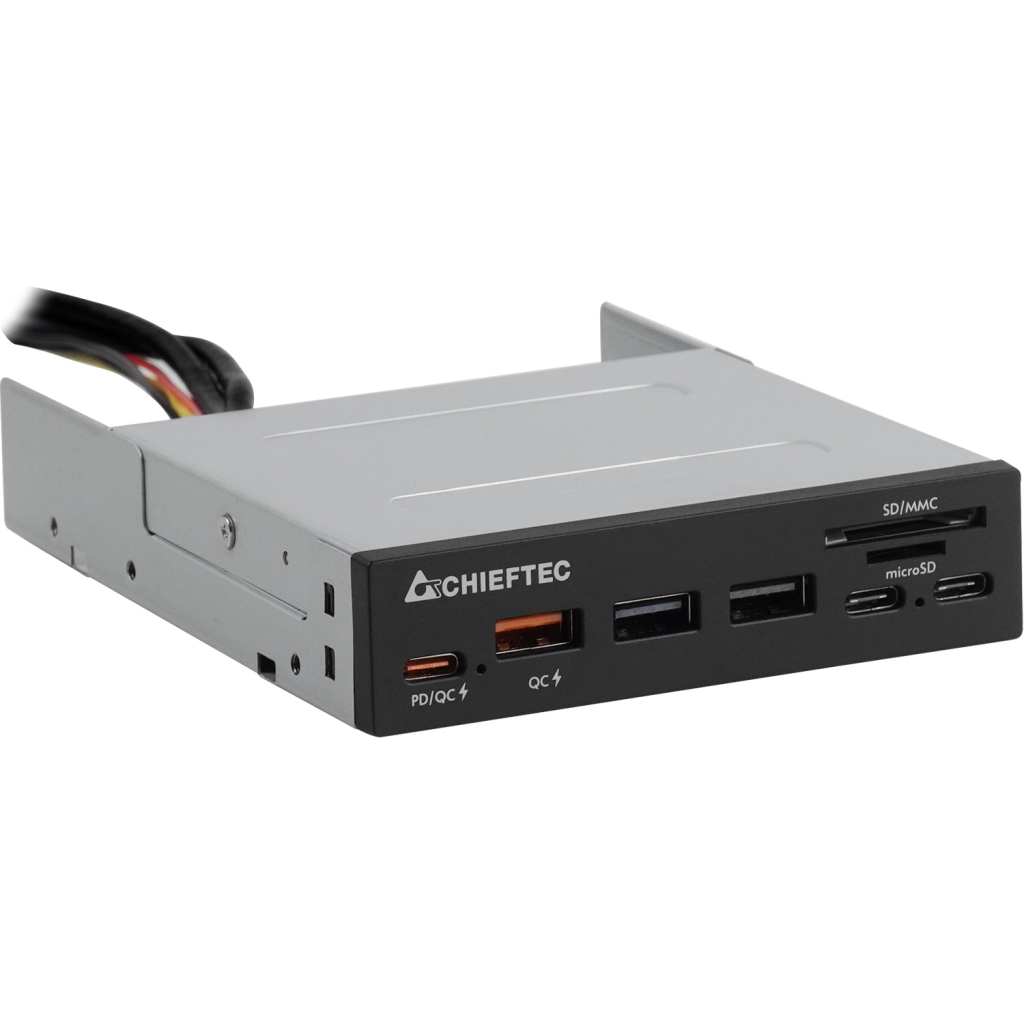 Зчитувач флеш-карт Chieftec 3.5" 2xUSB3.2/2xType-C/1xPD3.0/1xQC3.0 USB (CRD-908H) - фото 1