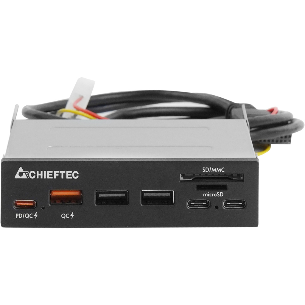 Зчитувач флеш-карт Chieftec 3.5" 2xUSB3.2/2xType-C/1xPD3.0/1xQC3.0 USB (CRD-908H) - фото 3 Зчитувач флеш-карт Chieftec 3.5" 2xUSB3.2/2xType-C/1xPD3.0/1xQC3.0 USB (CRD-908H) - фото 3
