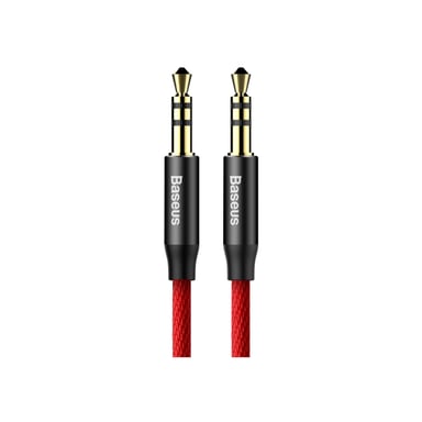 Кабель мультимедійний 3.5mm M to 3.5mm M 1.0m red-black Baseus (CAM30-B91) - фото 1