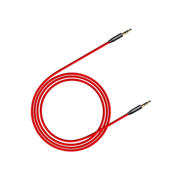 Кабель мультимедійний 3.5mm M to 3.5mm M 1.0m red-black Baseus (CAM30-B91) - фото 2