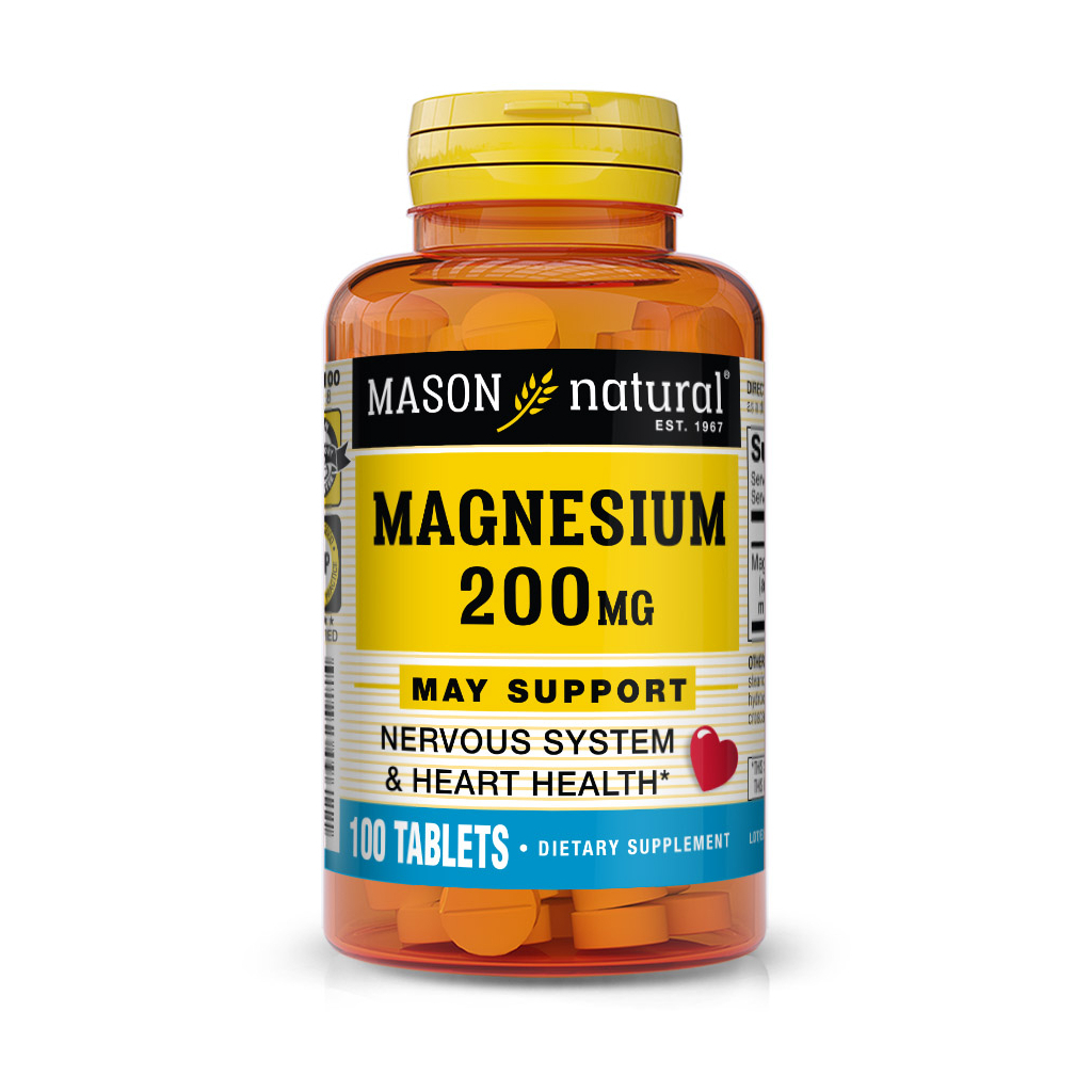 Мінерали Mason Natural Магній, 200 мг, Magnesium, 100 таблеток (MAV09611) - фото 1