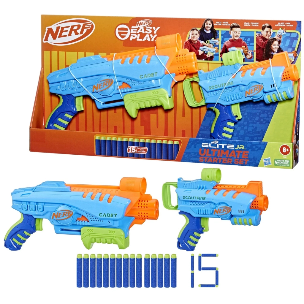 Іграшкова зброя Hasbro Nerf набір бластерів Elite junior Ultimate Starter (F6369) Іграшкова зброя Hasbro Nerf набір бластерів Elite junior Ultimate Starter (F6369)