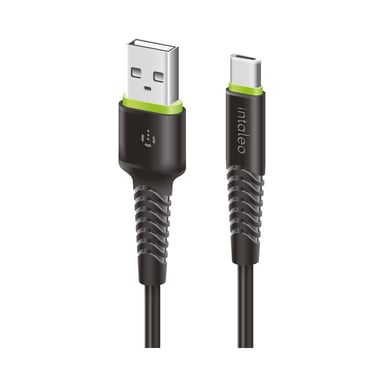 Дата кабель USB 2.0 AM to USB-C 2.0m CBFLEXT2 Black Intaleo (1283126521423) - фото 1