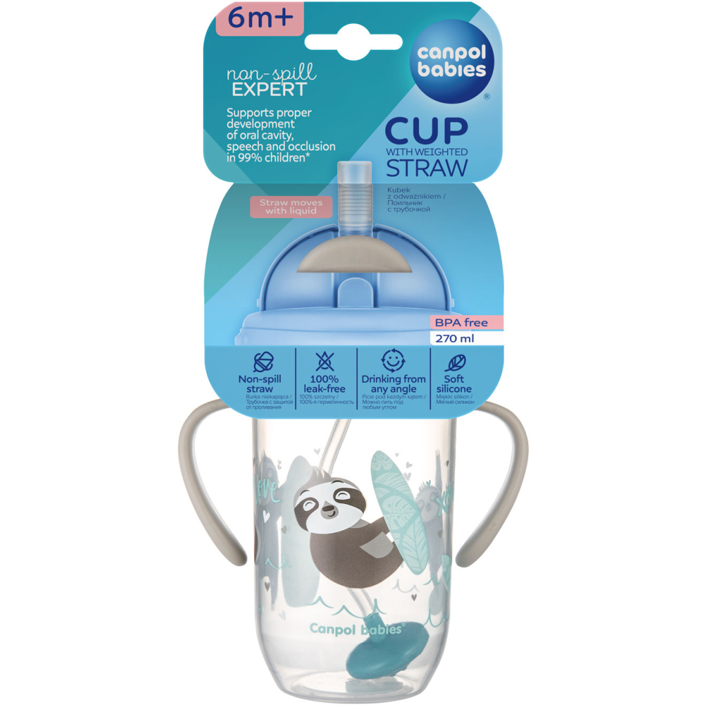 Поїльник-непроливайка Canpol babies Exotic Animals з трубочкою і обтяжувачем 270 мл Сіра (56/606_grey) - фото 4 Поїльник-непроливайка Canpol babies Exotic Animals з трубочкою і обтяжувачем 270 мл Сіра (56/606_grey) - фото 4