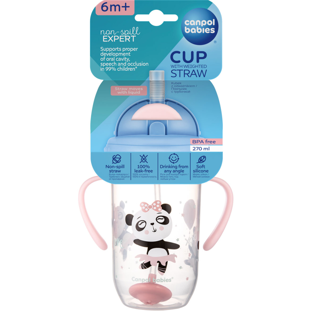 Поїльник-непроливайка Canpol babies Exotic Animals з трубочкою і обтяжувачем 270 мл Рожева (56/606_pin) - фото 4 Поїльник-непроливайка Canpol babies Exotic Animals з трубочкою і обтяжувачем 270 мл Рожева (56/606_pin) - фото 4