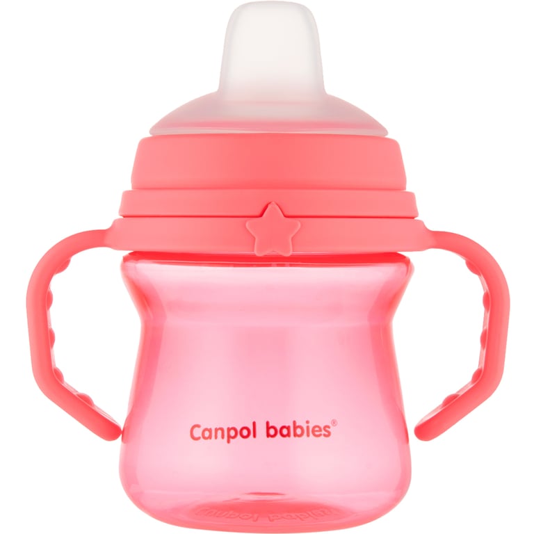 Поїльник-непроливайка Canpol babies з силіконовим носиком FirstCup 150 мл Рожева (56/614_pin) - фото 1