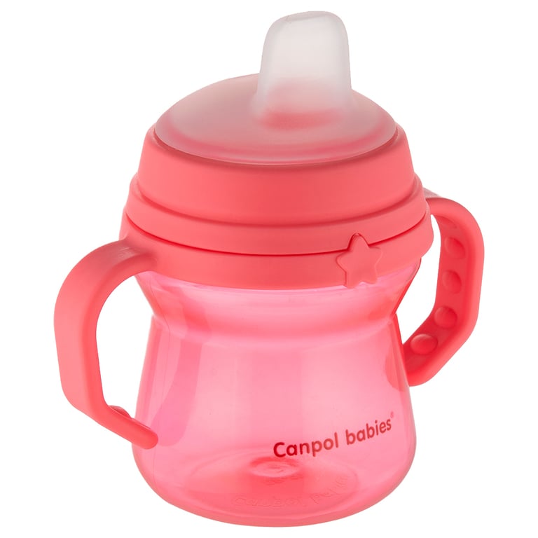 Поїльник-непроливайка Canpol babies з силіконовим носиком FirstCup 150 мл Рожева (56/614_pin) - фото 2