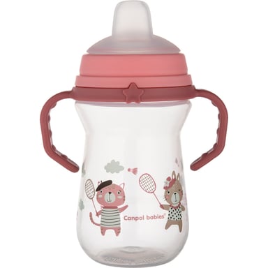 Поїльник-непроливайка Canpol babies Bonjour Paris з силіконовим носиком FirstCup 250 мл Рожева (56/613_pin) - фото 1