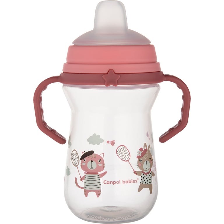 Поїльник-непроливайка Canpol babies Bonjour Paris з силіконовим носиком FirstCup 250 мл Рожева (56/613_pin) - фото 1