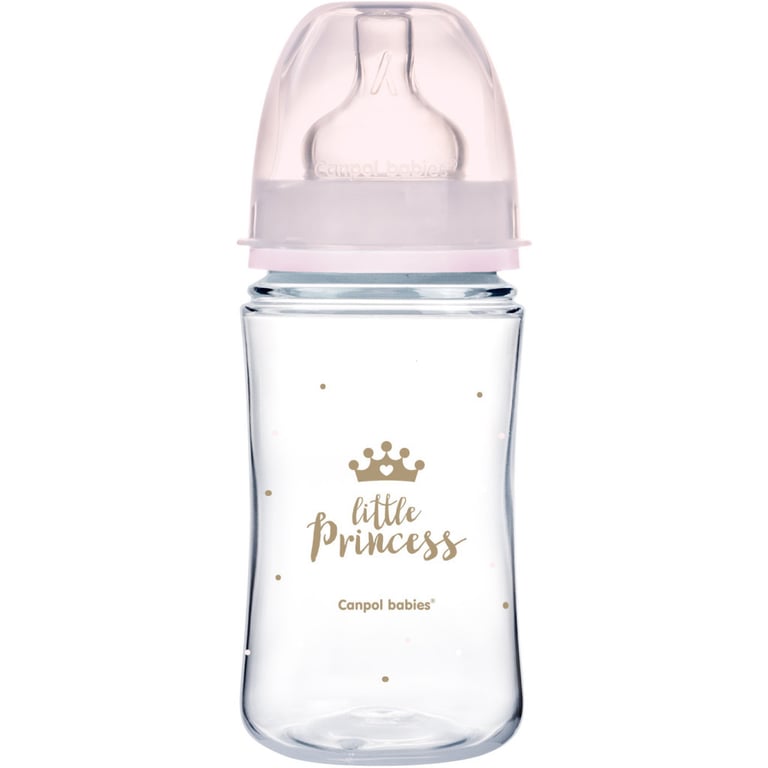 Пляшечка для годування Canpol babies Royal Baby з широким отвором 240 мл Рожева (35/234_pin) - фото 1