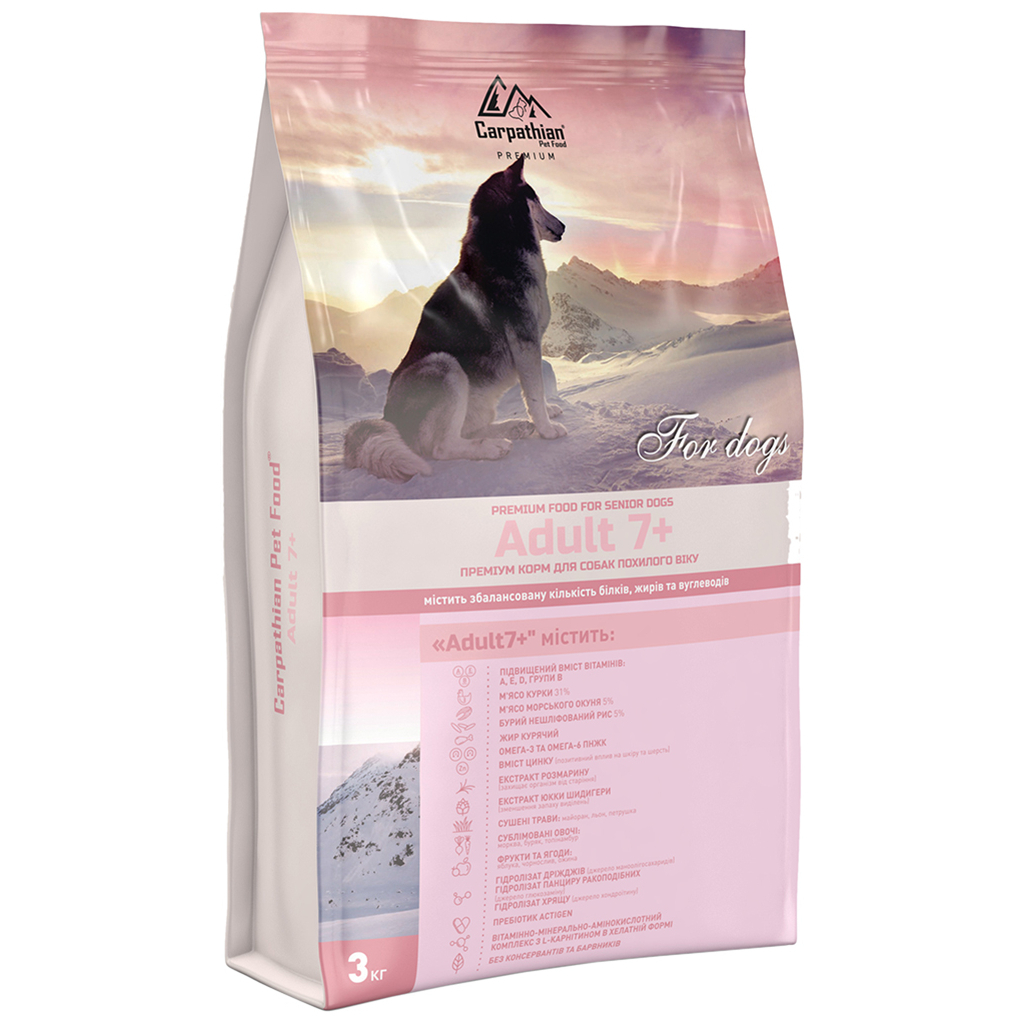 Сухий корм для собак Carpathian Pet Food Adult 7+ 3 кг (4820111140886) Сухий корм для собак Carpathian Pet Food Adult 7+ 3 кг (4820111140886)