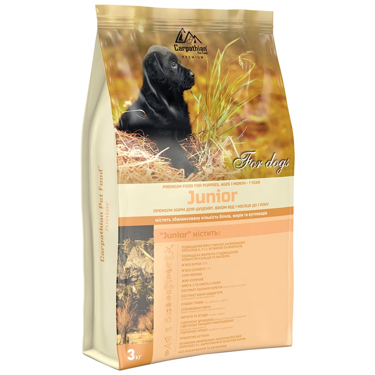 Сухий корм для собак Carpathian Pet Food Junior 3 кг (4820111140862) - фото 1