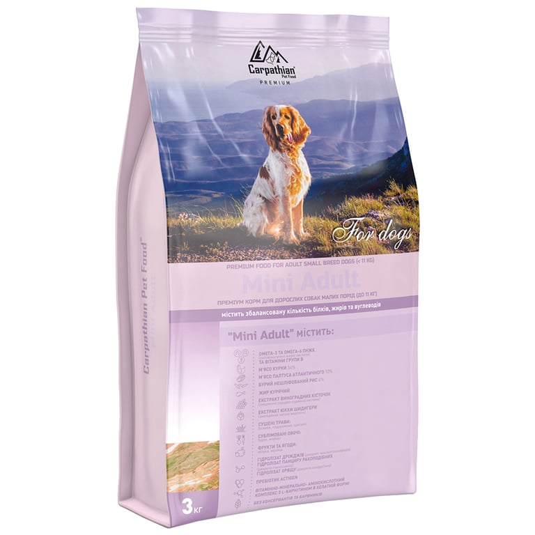 Сухий корм для собак Carpathian Pet Food Mini Adult 3 кг (4820111140831) - фото 1