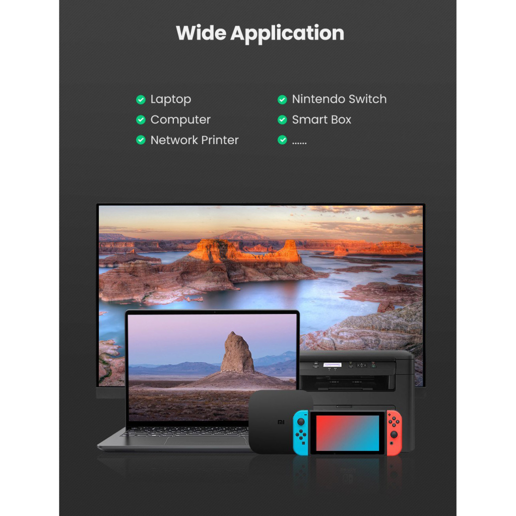 Перехідник USB 3.0 AM to RJ45 Ethernet 1000Mbps CM209 Ugreen (50922) - фото 3 Перехідник USB 3.0 AM to RJ45 Ethernet 1000Mbps CM209 Ugreen (50922) - фото 3
