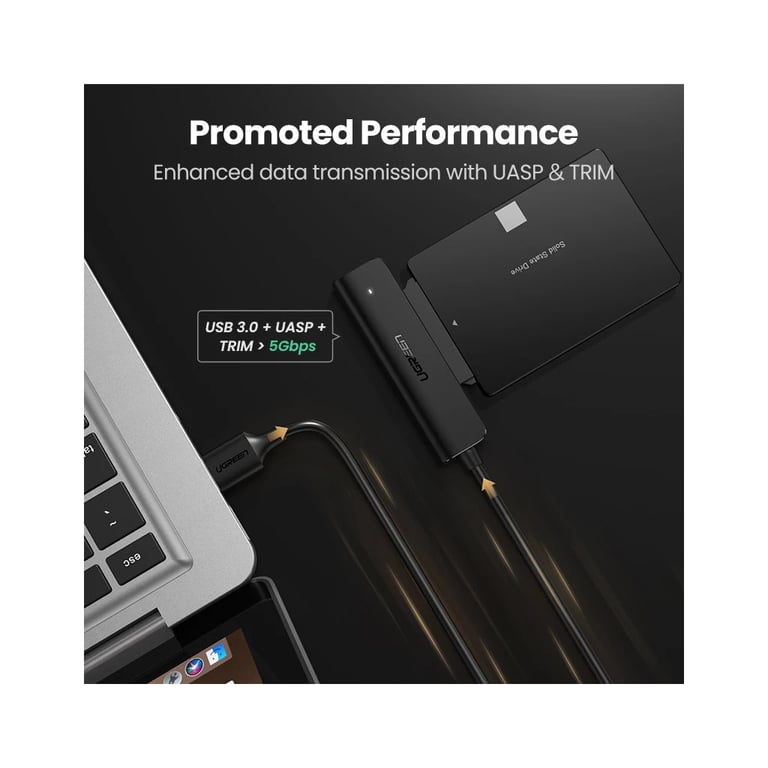 Перехідник USB 3.0 Type-А to SATA III (F) CM321 Ugreen (70609) - фото 2